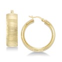 Textured Hoop Earrings in 18k Gold over Sterling Silver or Sterling Silver