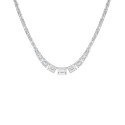 Fine Silver Plated Cubic Zirconia Graduating Necklace