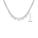 Fine Silver Plated Cubic Zirconia Graduating Necklace