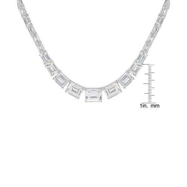 Fine Silver Plated Cubic Zirconia Graduating Necklace