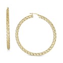 Textured Medium Hoop Earrings in 14k Gold-Plated Sterling Silver