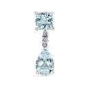 Aquamarine (4-1/10 ct ) & Diamond Accent Drop Earrings in Sterling Silver