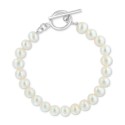 Freshwater Pearl (7-7-1/2mm) Toggle Bracelet in Sterling Silver