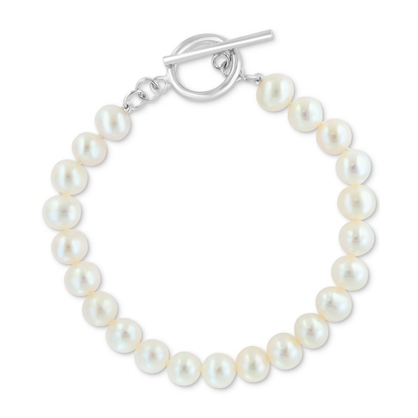 Freshwater Pearl (7-7-1/2mm) Toggle Bracelet in Sterling Silver