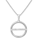 Chic Sterling Silver Pendant Necklace (1/10 ct) with 18