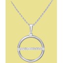 Chic Sterling Silver Pendant Necklace (1/10 ct) with 18