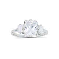 Cubic Zirconia Radiant and Baguette Cut Ring Cubic Zirconia Radia...