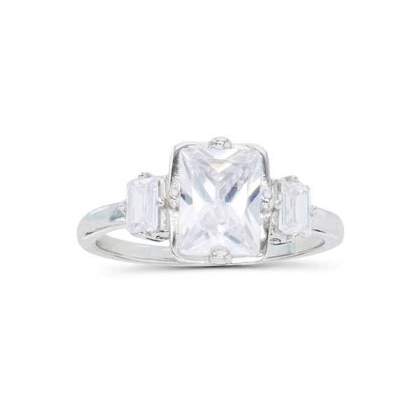 Cubic Zirconia Radiant and Baguette Cut Ring