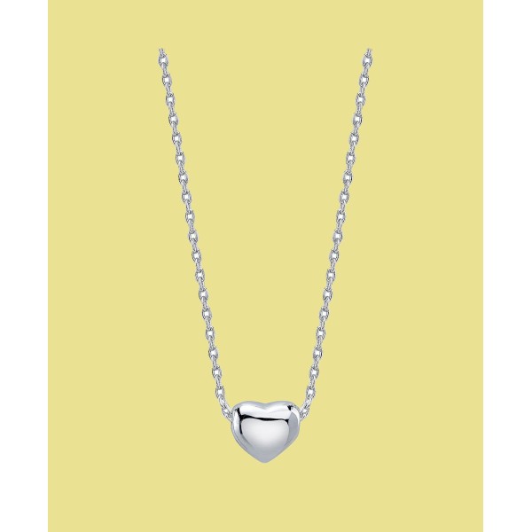 Dainty Heart Necklace in Silver Plate