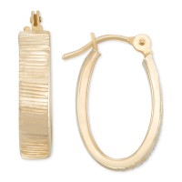 Textured Oval Hoop E...