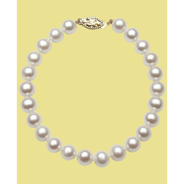 Cultured Freshwater Pearl Bracelet (7mm) in 14k Gold