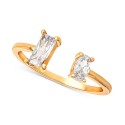 Cubic Zirconia Duo Cuff Ring in 18k Gold-Plated Sterling Silver