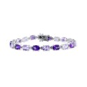 Amethyst Oval Link Bracelet