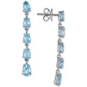 Blue Topaz Drop Earrings (5-1/3 ct) in Sterling Silver