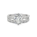 Moissanite Radiant Bridal Set 3-3/8 ct Diamond Equivalent in 14k White Gold