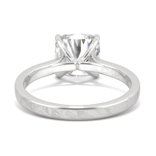 Moissanite Cushion Engagement Ring (2-5/8 ct DEW) in 14k White Gold