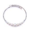 Cultured Freshwater Pearl (4-8mm) Graduated Cuff Bracelet