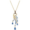 Multi-Sapphire & Diamond Swirl Pendant Necklace