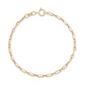 Paperclip Link Chain Bracelet in 14k Gold