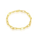 Sterling Silver 4mm Paper Clip Bracelet - Gold Plated