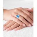 Blue Opal Starfish Ring in Sterling Silver