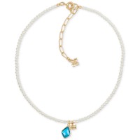 Gold-Tone Stone & Fl...