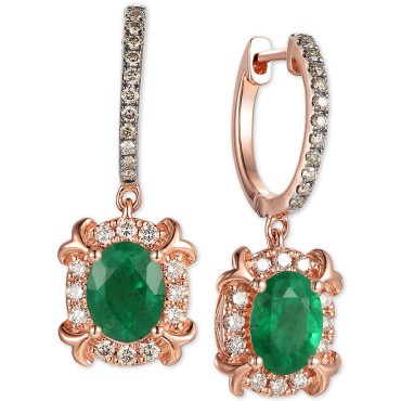 Diamond (5/8 ct) Drop Earrings in 14k Rose Gold Diamond (5/8 ct) Dro...