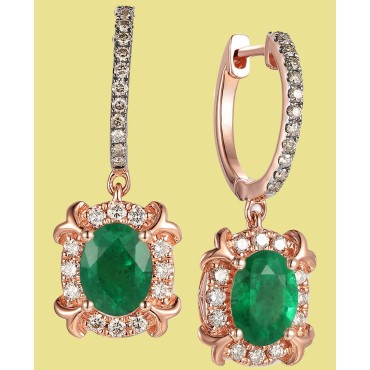 Diamond (5/8 ct) Drop Earrings in 14k Rose Gold Diamond (5/8 ct) Dro...