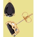 Onyx Pear-Shape Stud Earrings in 14k Gold