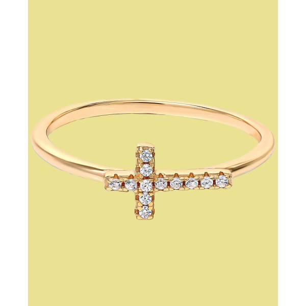 2-Pc. Set Cubic Zirconia Cross Stack Rings in 18k Gold-Plated Sterling Silver