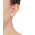 Cubic Zirconia Princess Stud Earrings in 14k Gold