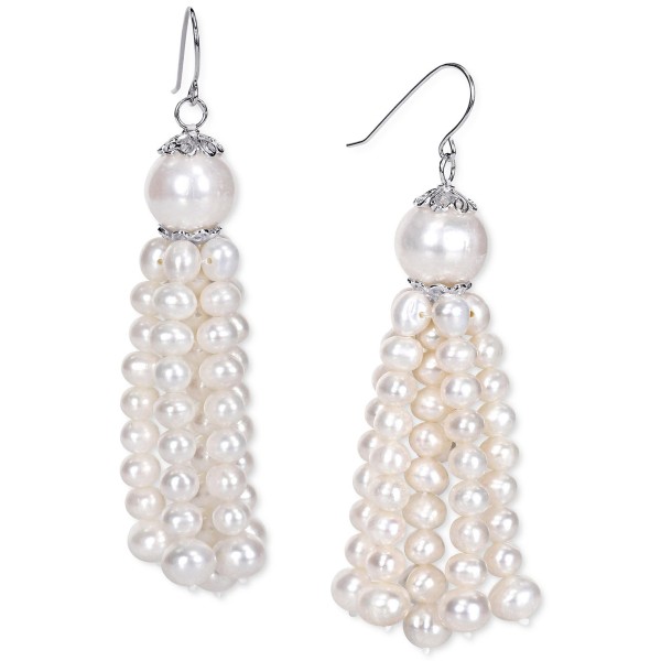 Cultured Freshwater Pearl (4-1/2 - 11mm) Tassel Drop Earrings