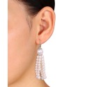 Cultured Freshwater Pearl (4-1/2 - 11mm) Tassel Drop Earrings