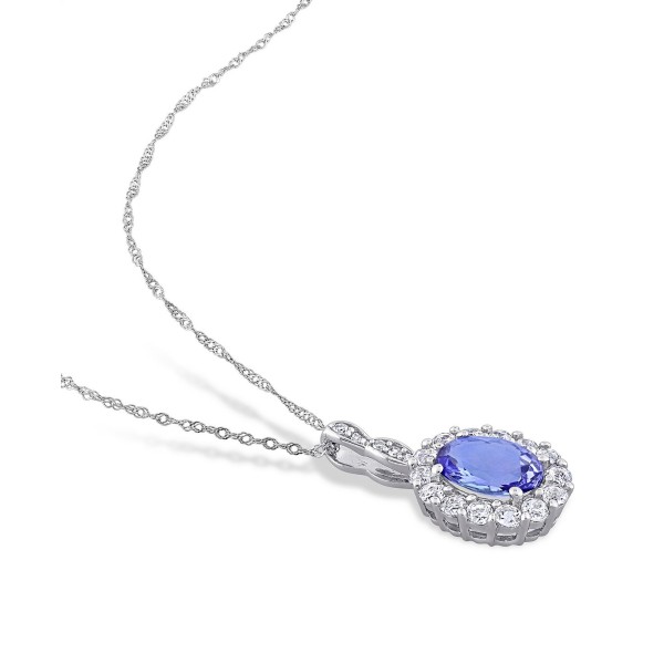 Diamond Accent Vintage-Like Halo Necklace in 14K White Gold