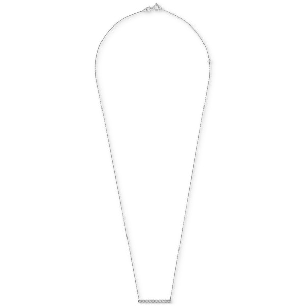 Diamond Bar Pendant Necklace (1/6 ct) in 14k White Gold