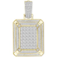 Men's Diamond Cluster Pendant (2 ct) in 10k Gold Men's Diamond Cluste...
