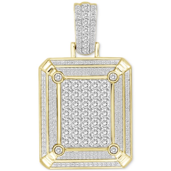 Men's Diamond Cluster Pendant (2 ct) in 10k Gold