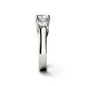 Moissanite Three Stone Ring 2 ct Diamond Equivalent in 14k White Gold