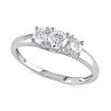 Diamond Three Stone Engagement Ring (1/2 ct) in 14k White Gold