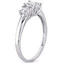 Diamond Three Stone Engagement Ring (1/2 ct) in 14k White Gold