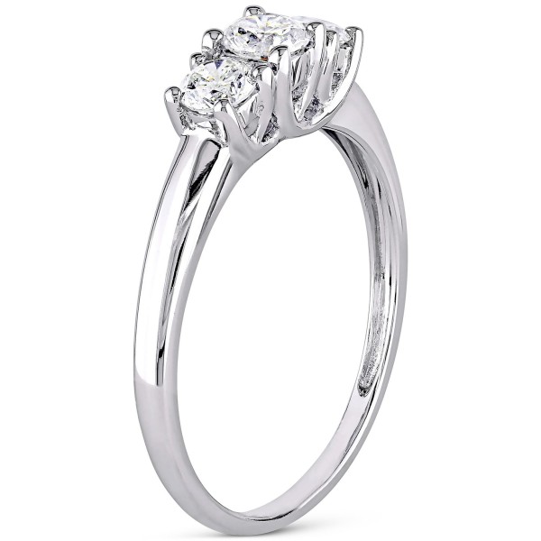 Diamond Three Stone Engagement Ring (1/2 ct) in 14k White Gold