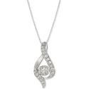 Diamond Ribbon Pendant Necklace in 14k Gold