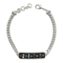 Women's Silver-Tone Mosaic Bar Link Bracelet