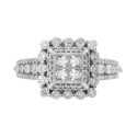 Diamond Princess Quad Cluster Ring (1-1/2 ct) in 14k White Gold