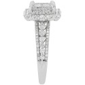 Diamond Princess Quad Cluster Ring (1-1/2 ct) in 14k White Gold