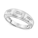 Men's Diamond Wedding Band (1/4 ct) in 10K White Gold