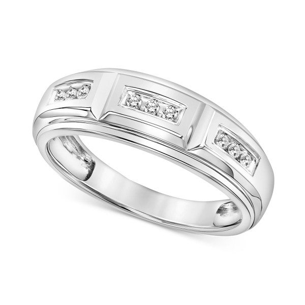 Men's Diamond Wedding Band (1/4 ct) in 10K White Gold