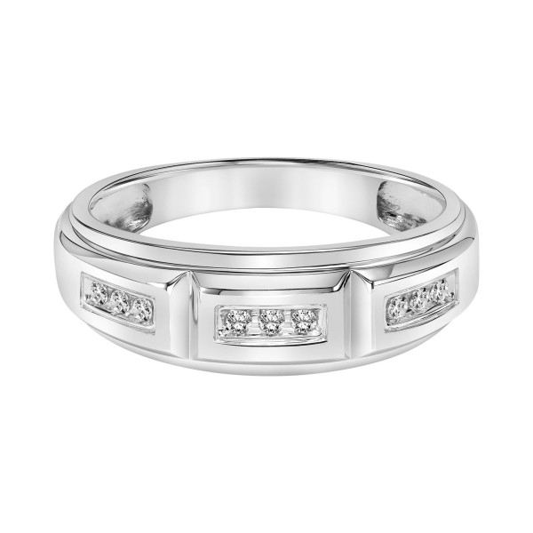 Men's Diamond Wedding Band (1/4 ct) in 10K White Gold