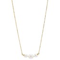 Gold-Tone Imitation Pearl Ball Chain Statement Necklace