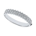 Silver-Tone Crystal Filigree Bangle Bracelet